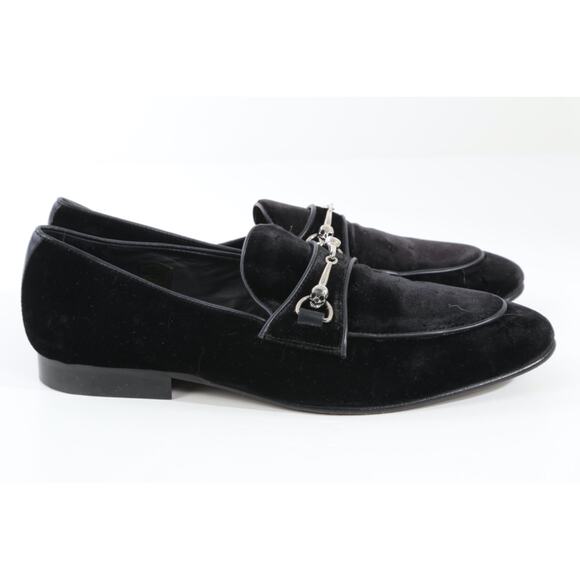 Man\'s Donald Pliner Shawn Black Velvet Skull-Bit Loafers Dress Shoes Size 8.5 D main image 7